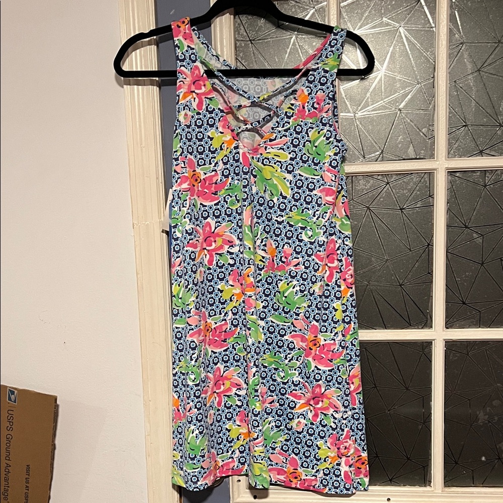 Banana boat xs Floral Shift Dress in Navy, Pink & Lime NWT - Picture 3 of 4